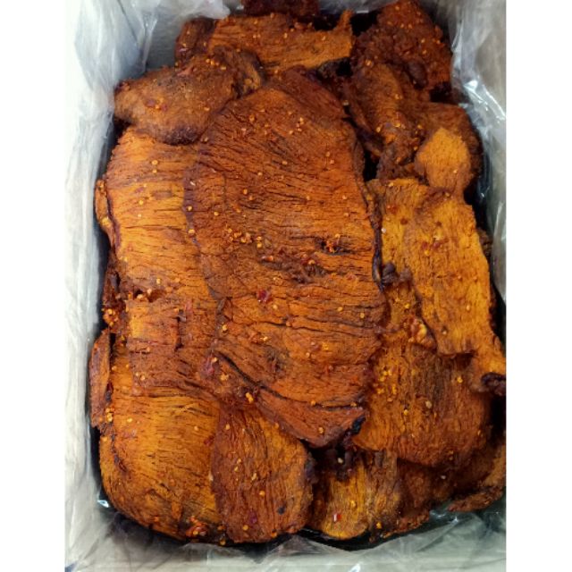 Khô bò lát nguyên miếng 500gr loại 1 chuẩn vị đặc sản Đà Nẵng khô mềm cay ít thịt ngọt thơm