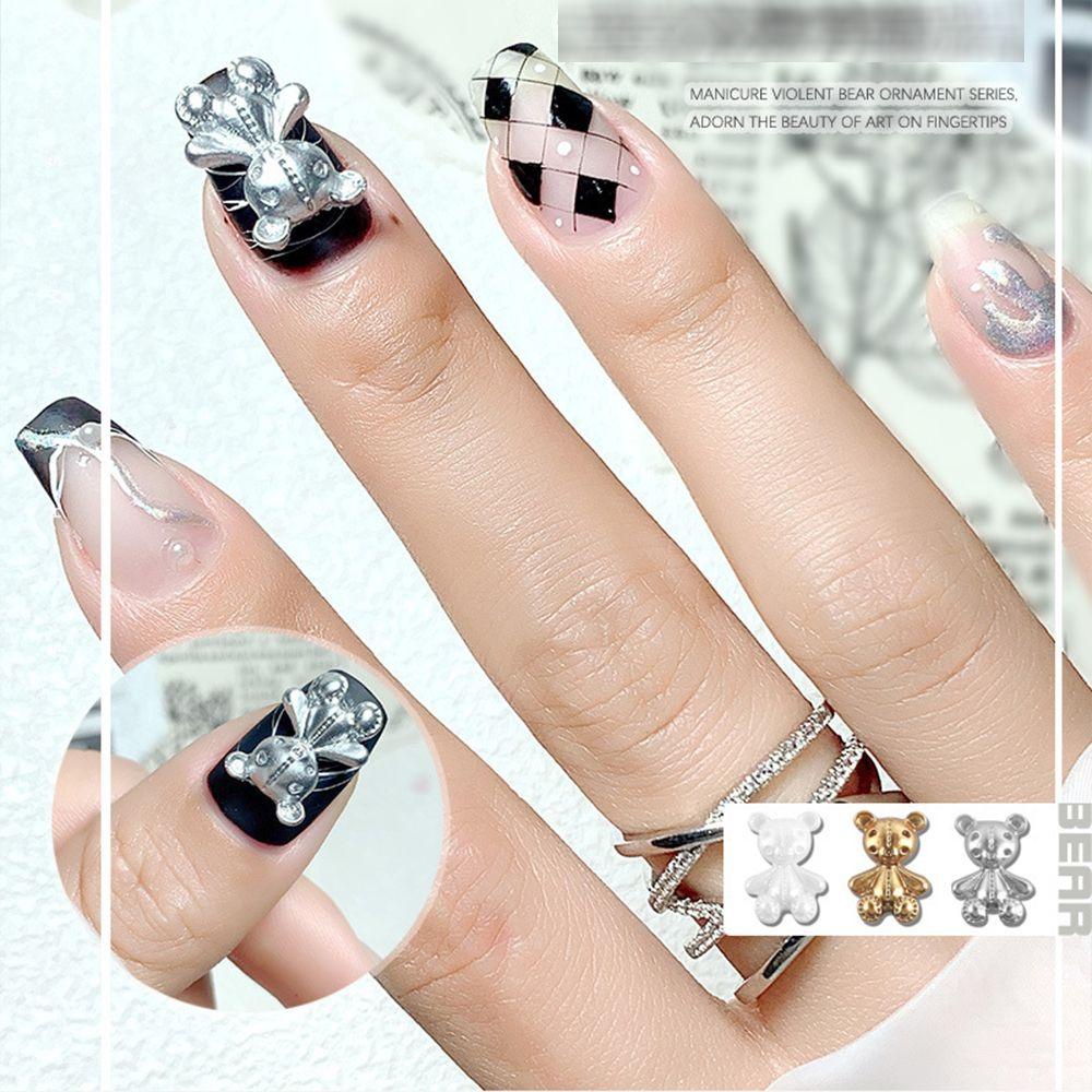 Phụ Kiện Trang Trí Móng Tay 3D Hình Gấu Violent Dễ Thương DIY