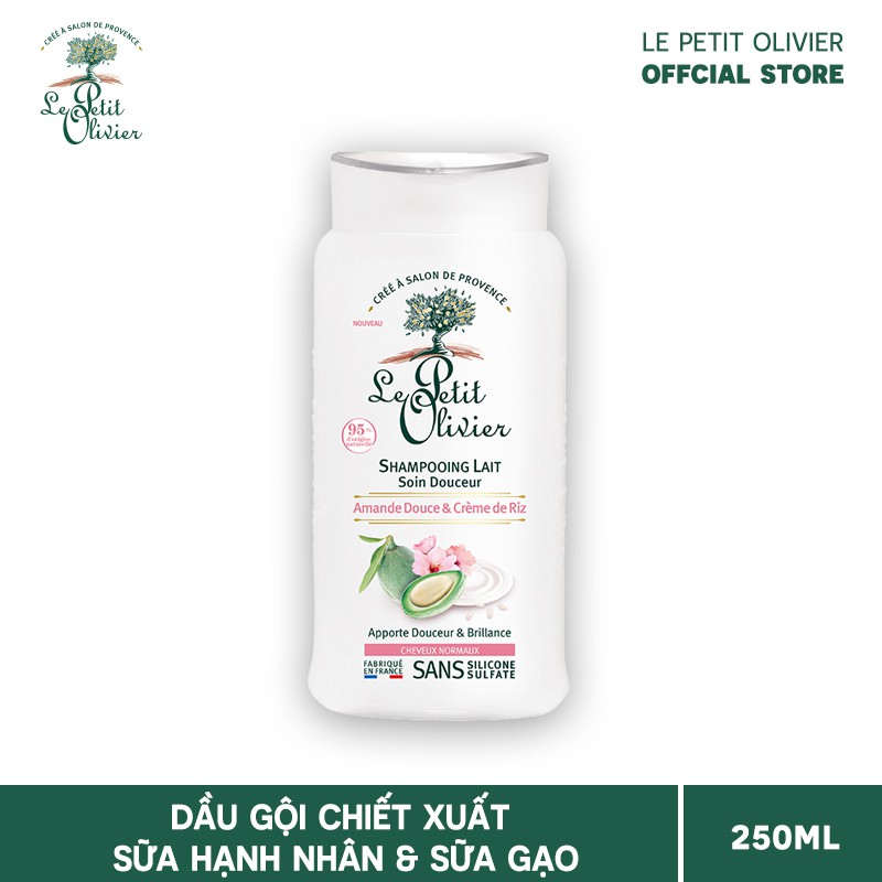 Dầu Gội Le Petit Olivier Chiết Xuất Sữa Hạnh Nhân và Sữa Gạo 250ML