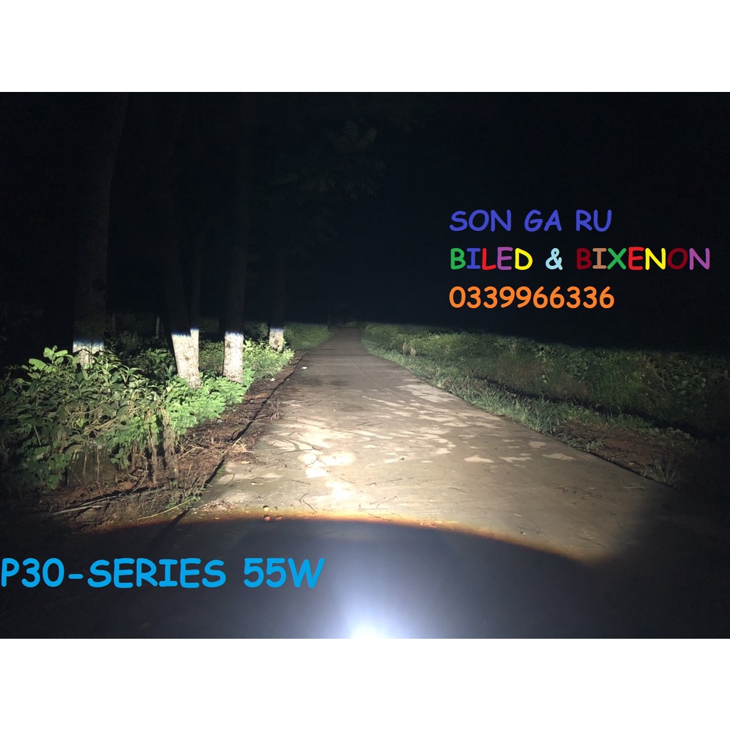 Bi cầu LED P30 - SERIES + trợ pha LASER siêu sáng