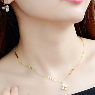 Dây chuyền cỏ 4 lá titan không đen tt 1654