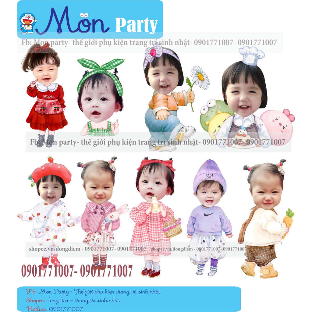 Chibi sinh nhật cho bé gái MIỄN PHÍ THIẾT KẾ Hình chibi trang trí sinh