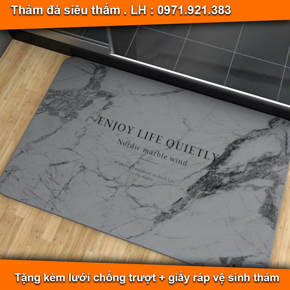 Thảm đá lau chân siêu thấm hút nước nhật bản ( họa tiết in Uv nhật)