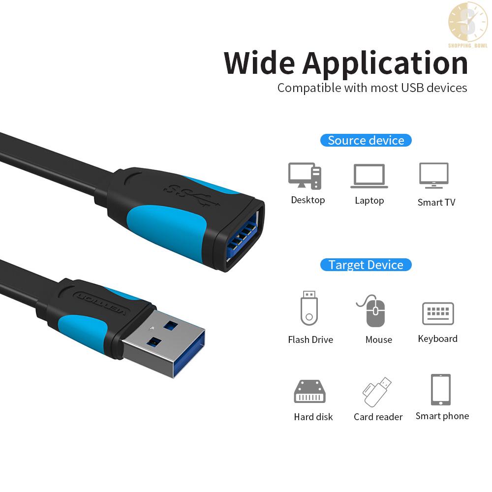 Cáp Mở Rộng Vention Usb 3.0 5gbps Tốc Độ Nhanh 1.5m / 4.92ft Đen | BigBuy360 - bigbuy360.vn