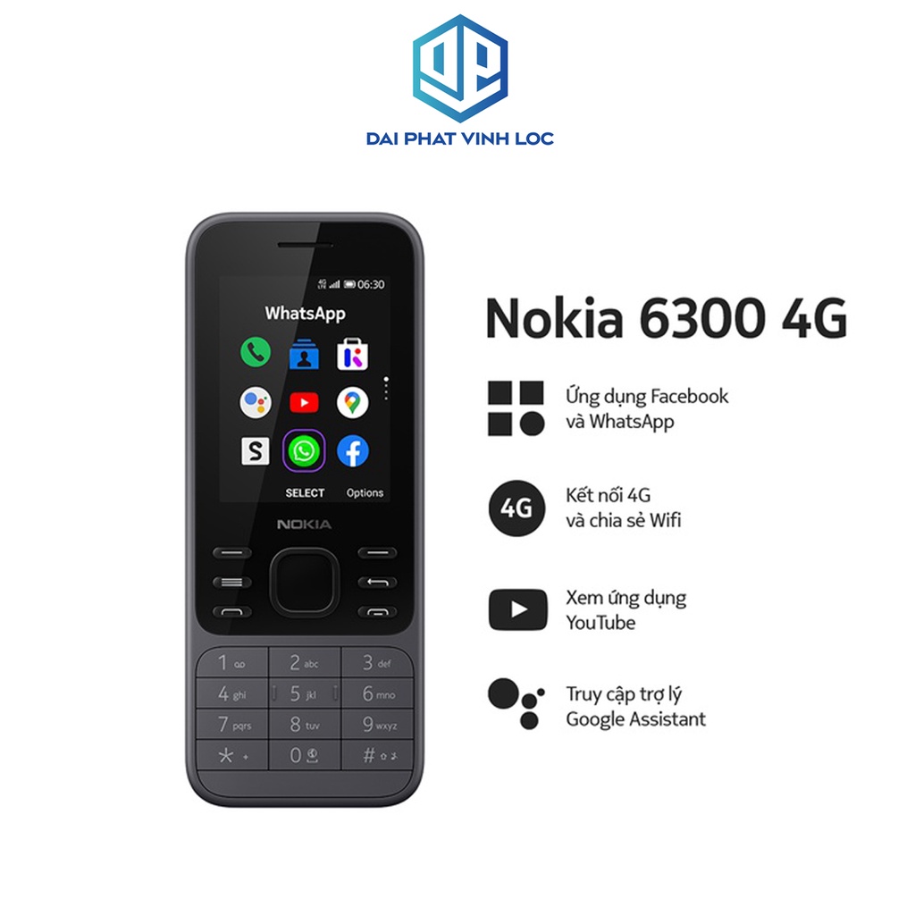 Điện Thoại Nokia 6300 4G 2 Sim Pin Khủng Siêu Bền Loa To Rẻ Trẻ Đẹp Nghe Gọi Phổ Thông Nhỏ Gọn Full Box Đại Phát | BigBuy360 - bigbuy360.vn