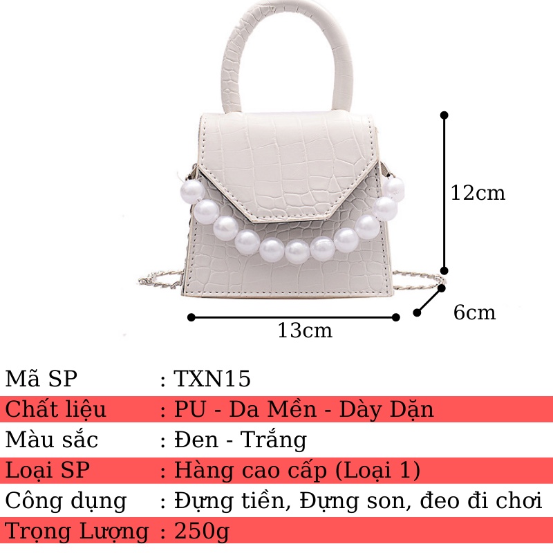 Túi xách mini cầm tay quai ngọc sang chảnh nhỏ gọn Sonasi TXN0015