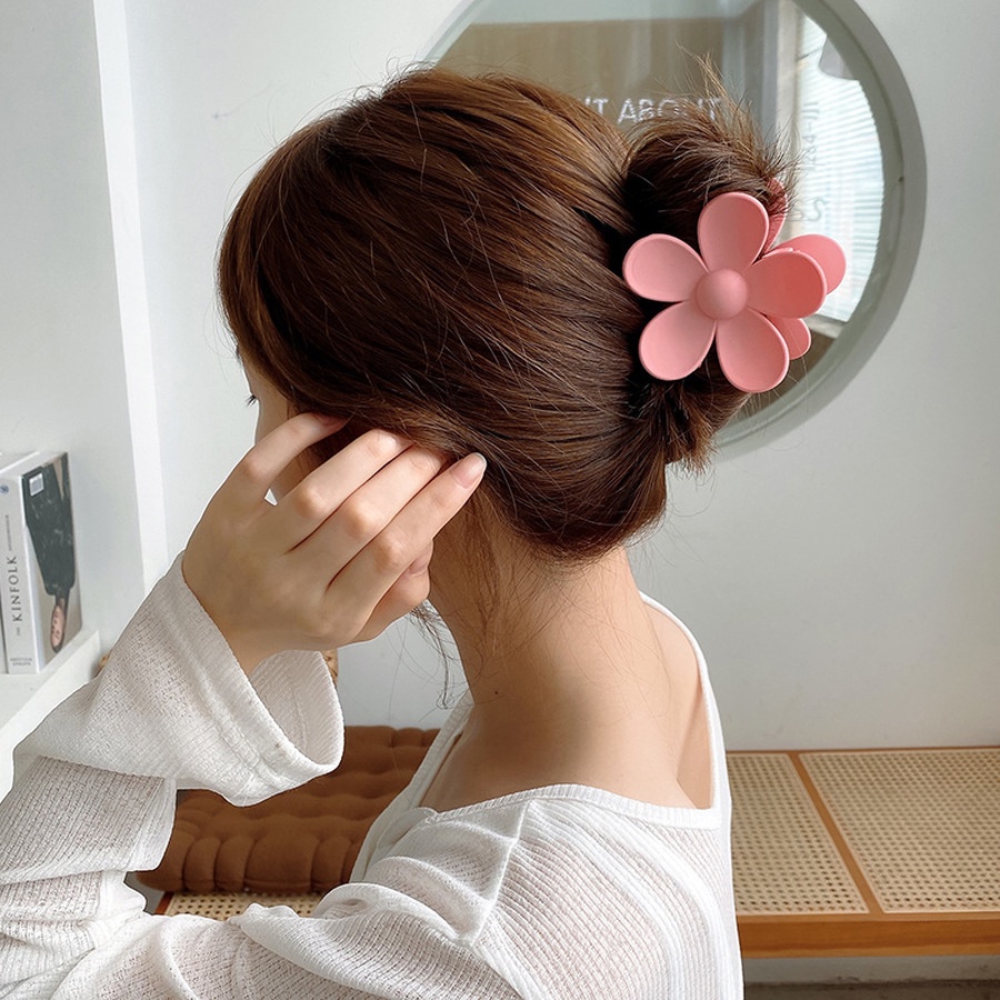 Kẹp Tóc Càng Cua Bằng Nhựa Acrylic Hình Hoa Phong Cách Hàn Quốc Cho Nữ
