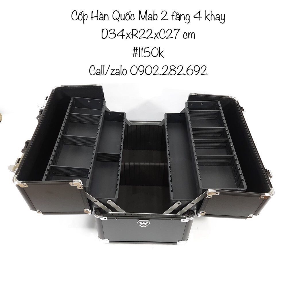 Thùng/Cốp Mab 2 Tầng 4 Khay Đựng Đồ Trang Điểm, Makeup, Đựng Đồ Nail, Đựng Đồ Phun Xăm