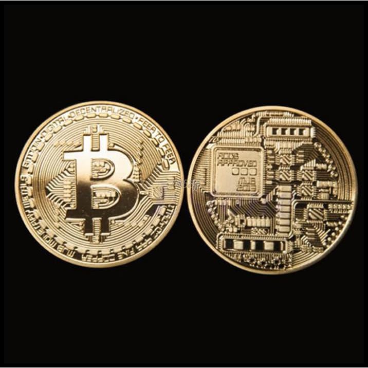Gold Plated Bitcoin Miniature - Golden