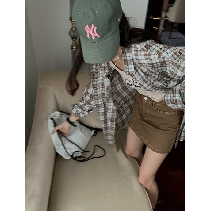 DUNEA Áo Sơ Mi Tay Dài Dáng Rộng Phong Cách Retro Hàn Quốc Cho Nữ