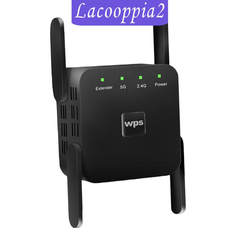 [LACOOPPIA2]1200Mbps 2.4G 5G Wireless Wifi Repeater 4 Antenna Signal Booster US Plug