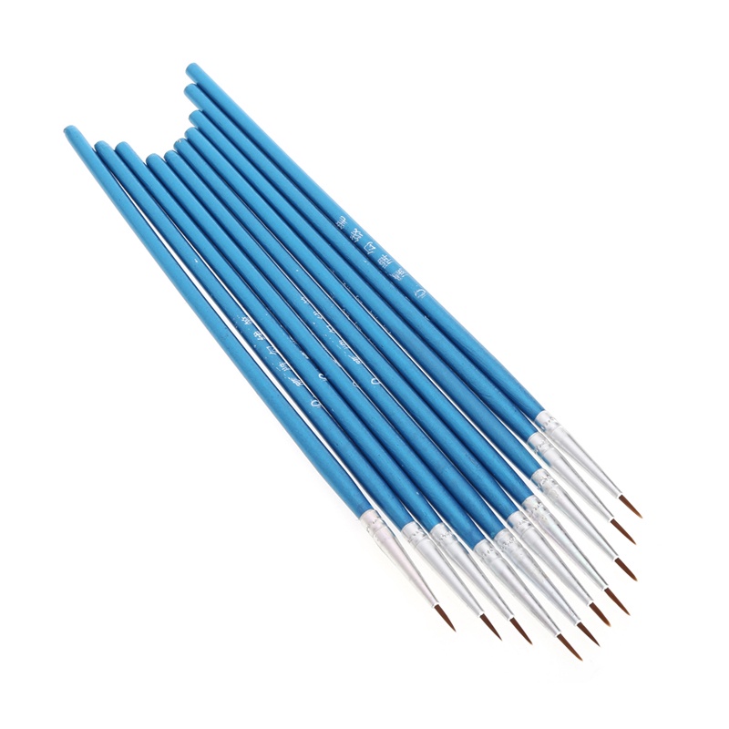 Bộ 10 cây cọ vẽ tranh tô màu nước/ màu acrylic chuyên nghiệp lông cọ nylon