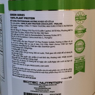 Whey Protein Thực Vật | Scitec 100% Plant Protein 900G - Đạm thực vật cho người ăn chay.