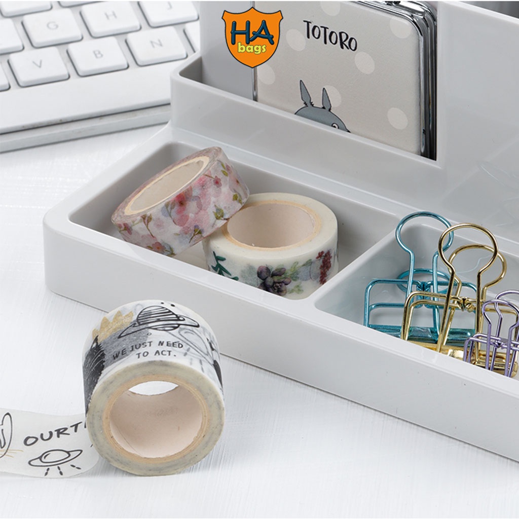 Khay đựng bút để bàn HABAGS nhiều ngăn để đồ dùng học tập, văn phòng phẩm HB1002