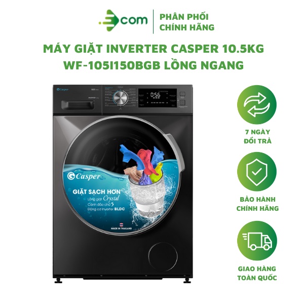 Máy Giặt Inverter Casper 10.5KG WF-105I150BGB Lồng Ngang