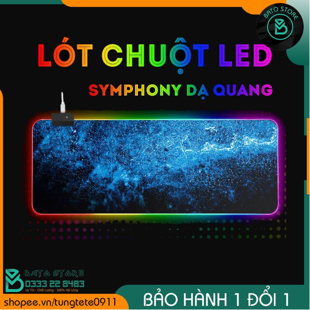 Lót Chuột, Bàn Di Chuột LED RBG Symphony Màu Dạ Quang Nền Vũ Trụ - Siêu Độc Đáo - Đổi Màu RBG