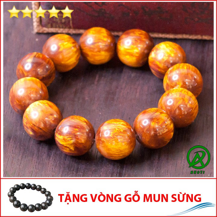 Vòng phong thủy gỗ hải liễu 20 ly - Hợp mệnh Kim - Thủy - Mộc V204-20(GM)-Kèm Vòng Gỗ Mun