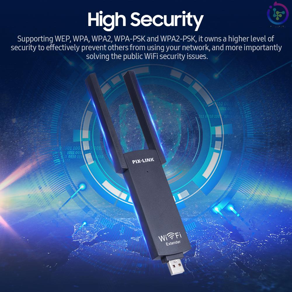 USB phát wifi không dây màu đen cho PC 2.4G (chỉ đến 300Mbps)/ 2 ăng ten | BigBuy360 - bigbuy360.vn