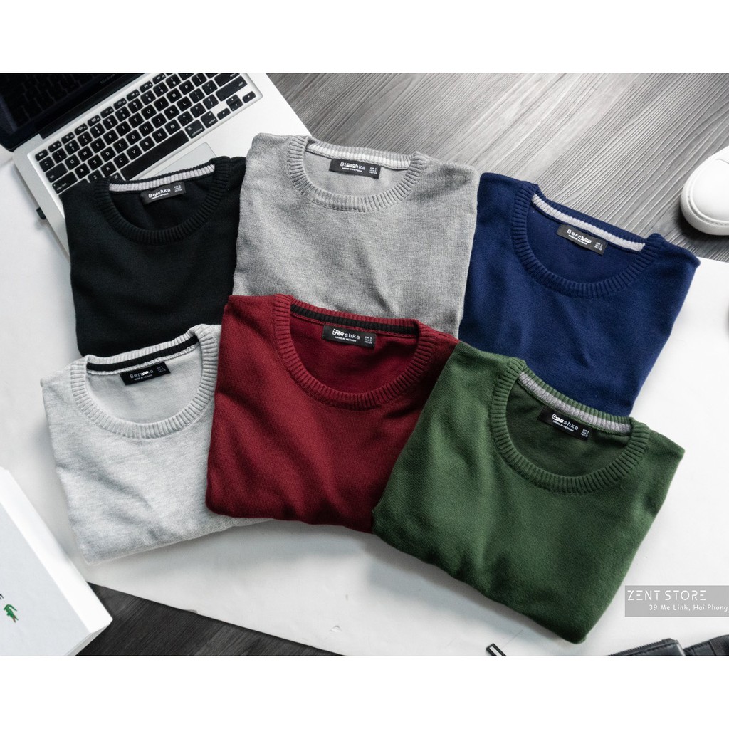 Áo len trơn cổ tròn BSK