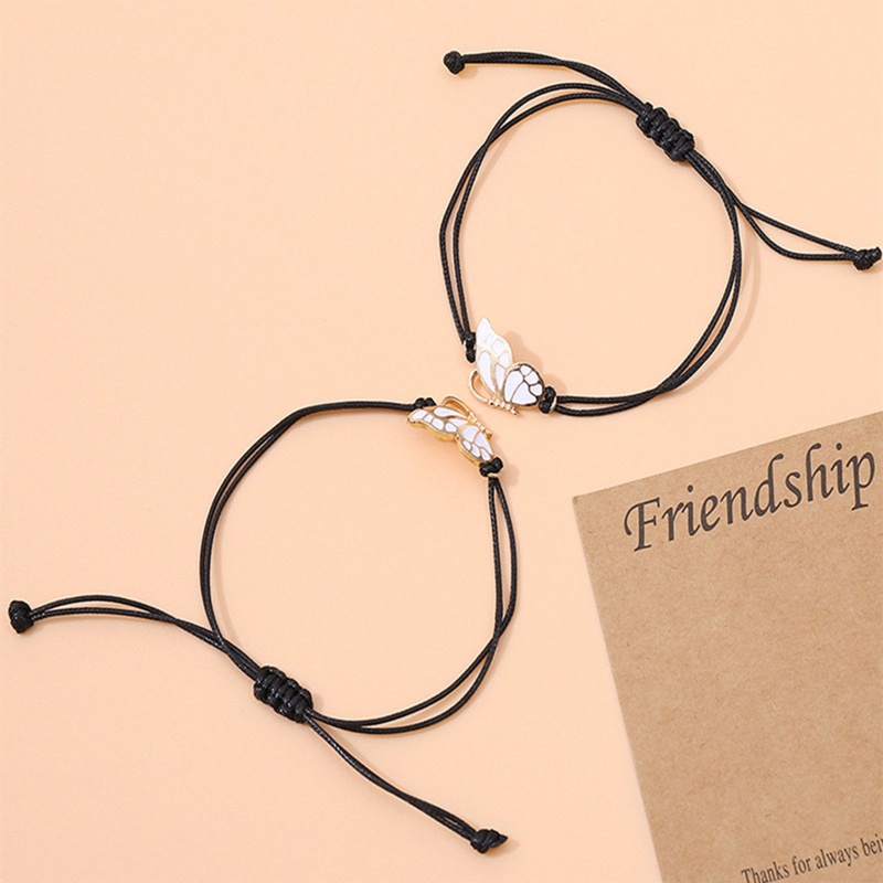 Set 2 Vòng Tay Dây Bện Gắn Thẻ Khắc Chữ Good Friend for Best Friend
