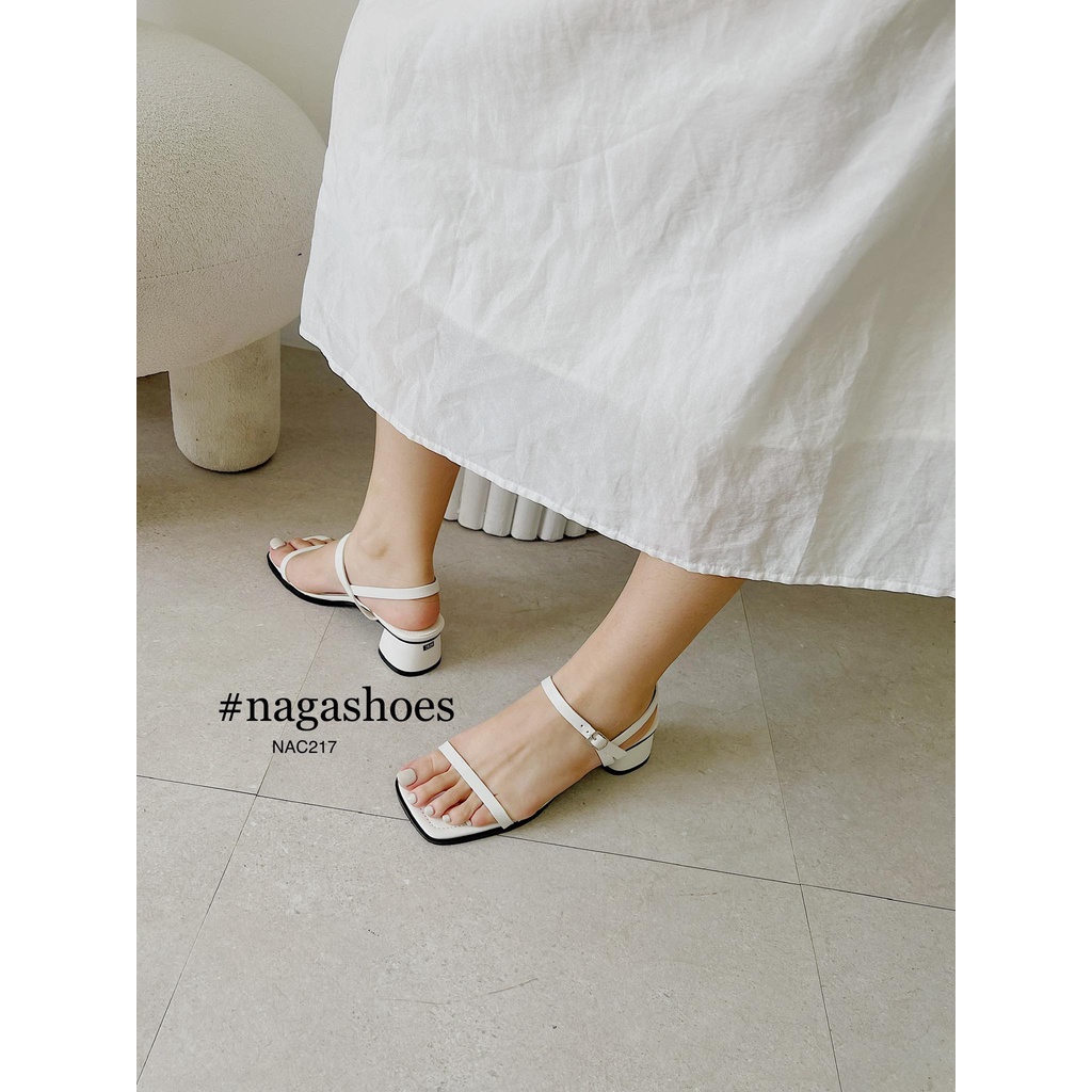 GIÀY CAO GÓT NAGASHOES QUAI NGANG MẢNH VIỀN ĐẾ 4CM NAC217