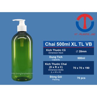COMBO 10 Chai nhựa 500ml vòi bơm chiết nước rửa tay, chai nhựa đựng dầu gội/sữa tắm , dung dịch tẩy rửa các loại