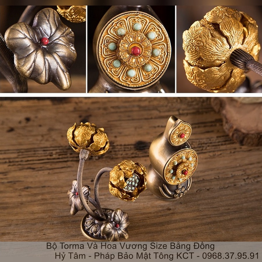 |Size To| Bộ Torma Và Hoa Vương Bằng Đồng
