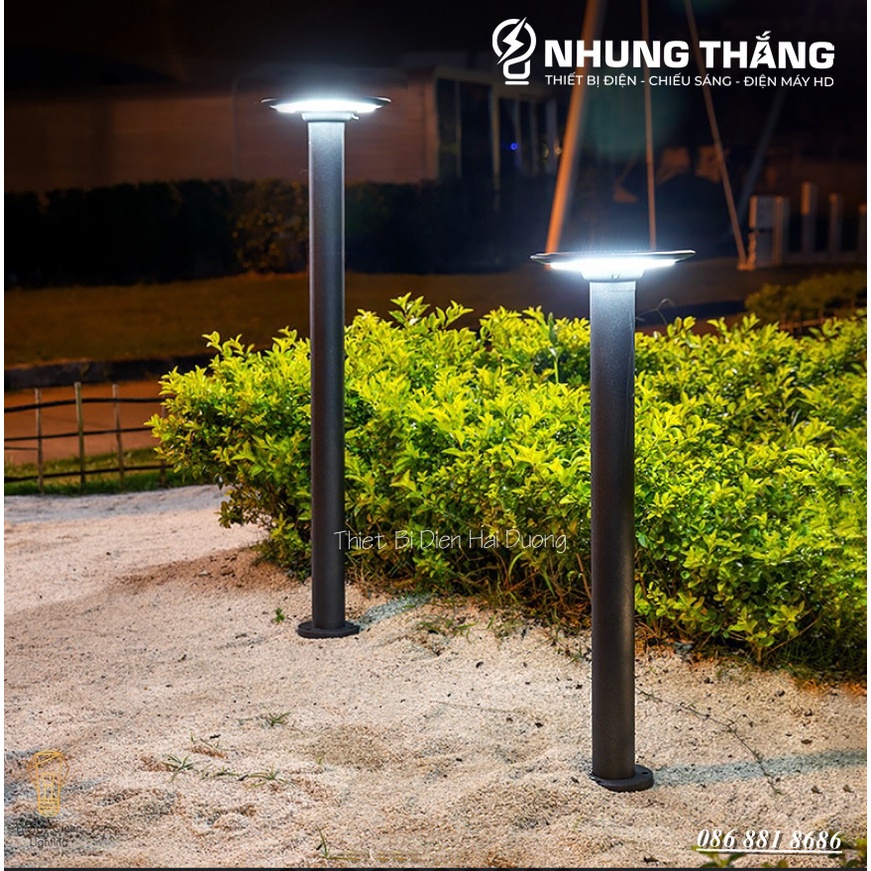 Đèn Cột Sân Vườn Đĩa Bay DSV-1170 Chống Nước - Chiều Cao 80cm - Cắm Điện Và Dùng Năng Lượng Mặt Trời - Bảo Hành 1 Năm