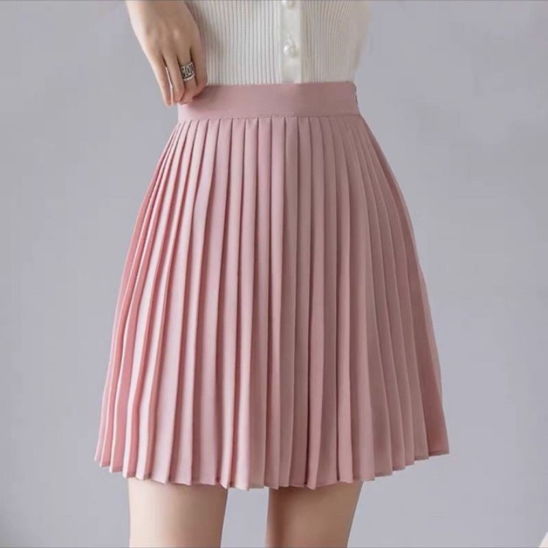 [Hình Thật] Chân váy dập ly 1 tầng có may kèm quần trong | BigBuy360 - bigbuy360.vn