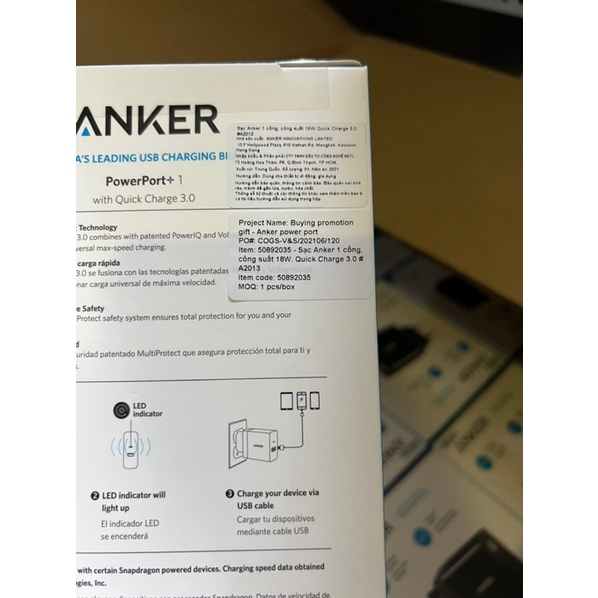 Chính Hãng Củ Sạc Nhanh 18W Anker A2013 Sạc Nhanh Cho IP 13 Promax 12 promax 11 promax xsmax x 8plus