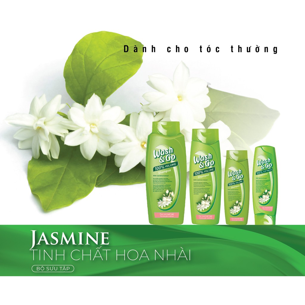 Dầu gội Wash&Go Jasmine - Tinh Chất Hoa Nhài dành cho tóc thường