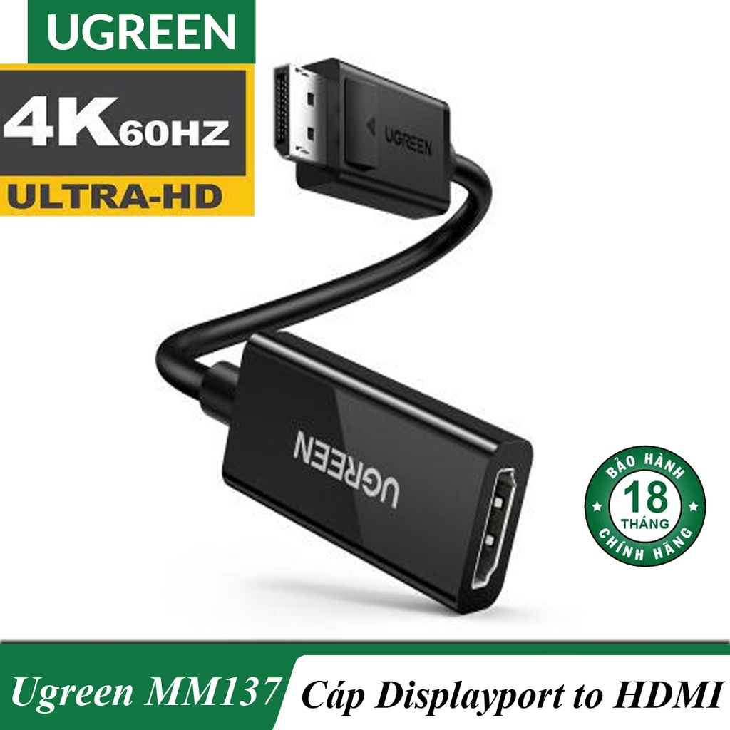 Cáp chuyển Displayport sang HDMI Ugreen MM137 chính hãng