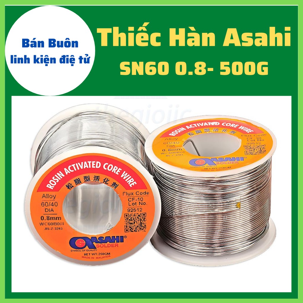 Thiếc hàn ASAHI SN60 0.8mm 500G, chì hàn loại xịn