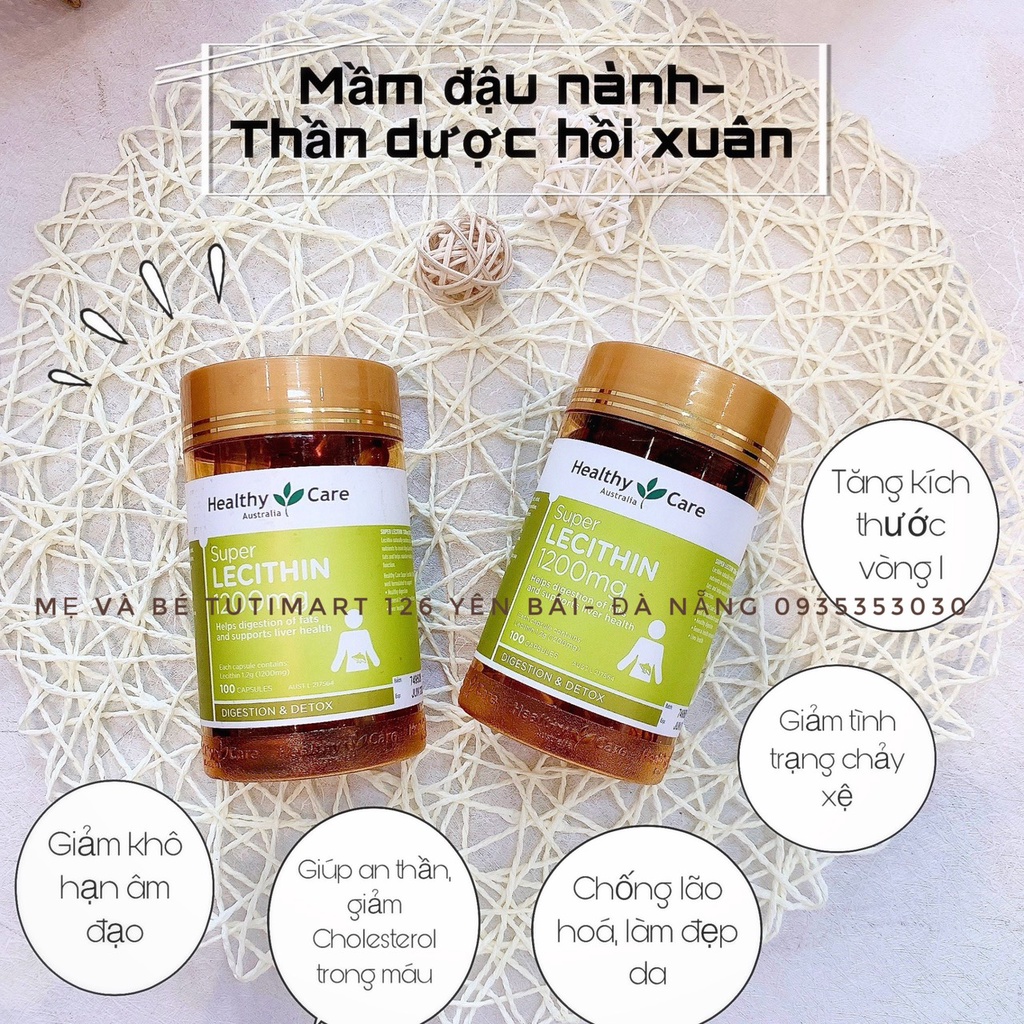 Mầm đậu nành Healthy Care Super Lecithin đẹp da, đào thải độc tố gan, cân bằng nội tiết tố