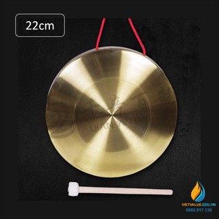 Chiêng đồng thau, mặt chiêng đường kính 22cm, dụng cụ thực hành âm học cho học sinh
