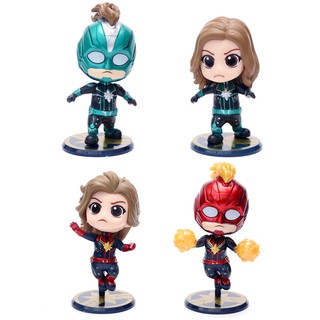 Bộ 4 mô hình cách điệu nhân vật Avengers Captain Marvel Carol Danvers Q đồ chơi cho bé