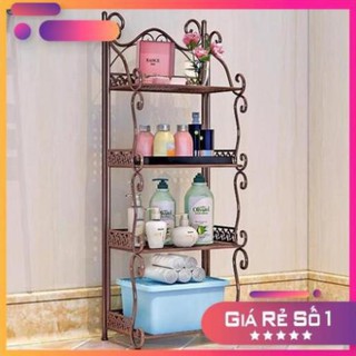 Kệ inox chữa nhật 4 tầng lắp ráp tiện dụng - tủ đựng đồ - hộp lưu trữ