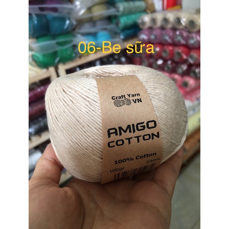 Sợi Amigo cotton (bảng màu từ 01-08)