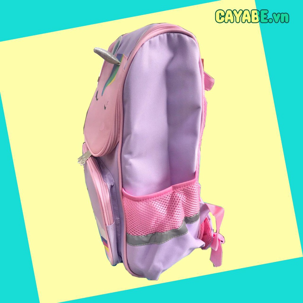 Ba lô chống gù trẻ em CAYABE ngựa Pony/ kỳ lân Unicorn tím nhạt (size 40 cm)