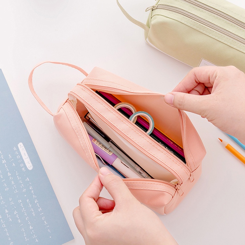 Túi Đựng Bút Bằng Vải Sức Chứa Lớn Nhiều Màu Phong Cách Hàn Quốc
