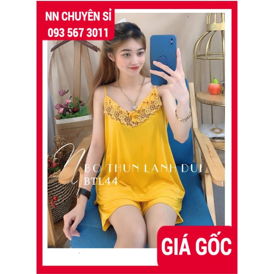 Đồ bộ thun lạnh nữ mặc nhà 2 dây phối ren dễ thương BTL44  Đồ bộ nữ chất thun lạnh nữ mềm mịn mát