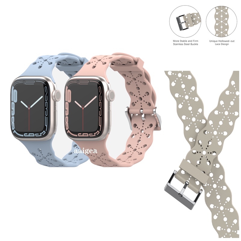Dây Đeo Silicon Mỏng Kiểu Thể Thao Cho Đồng Hồ Thông Minh Apple Watch IWatch Series 38mm 40mm 42mm 44mm 41mm 45mm