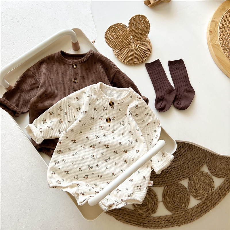 Bộ Áo Liền Quần Tam Giác Vải Cotton Họa Tiết Kẻ Sọc Thiết Kế Dễ Thương Cho Bé Từ 0-2 Tuổi