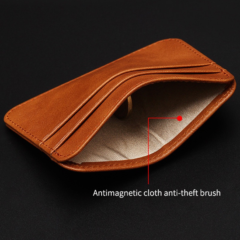 Chống RFID Da PU Đựng Thẻ Nam Mỏng Ngân Hàng Bảo Vệ Thẻ Tín Dụng Ví Mỏng Đựng Chứng Minh Thư Ví Có Đồng Xu túi Túi Nữ