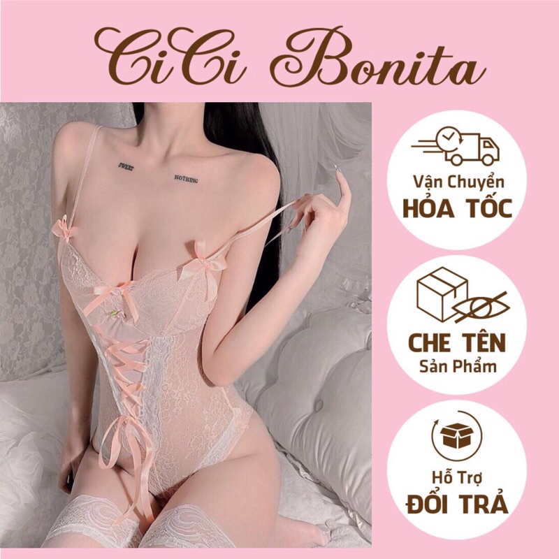 Bodysuit ngủ đan dây quyến rũ, đáng yêu C105