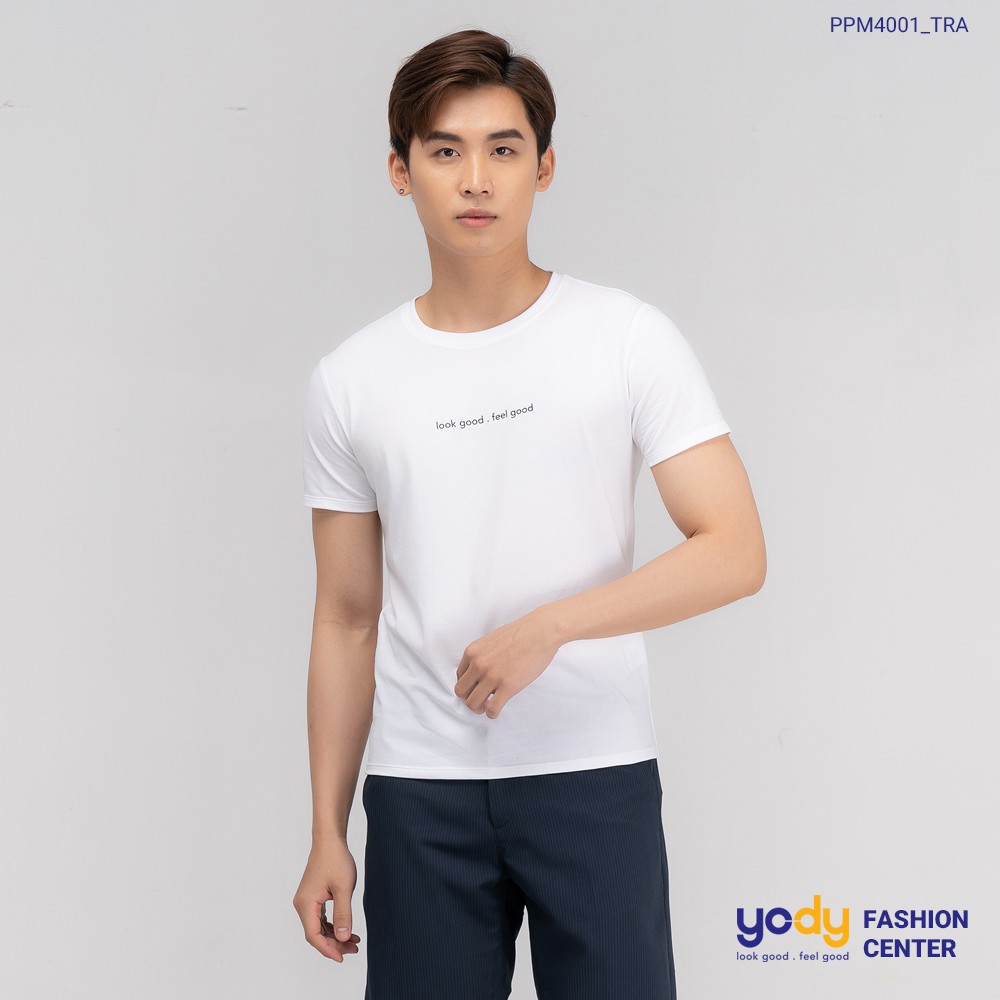 Áo phông nam YODY cổ tròn form rộng vải cotton thoáng mát PPM4001 | BigBuy360 - bigbuy360.vn