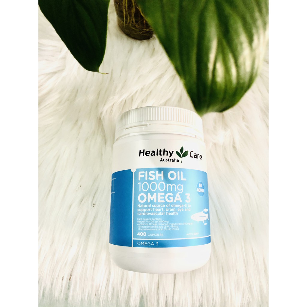 [Hàng Chuẩn ÚC] Healthy Care Fish Oil 1000mg Omega 3 - Dầu cá Omega 3 400 viên DATE 2023 MẪU MỚI