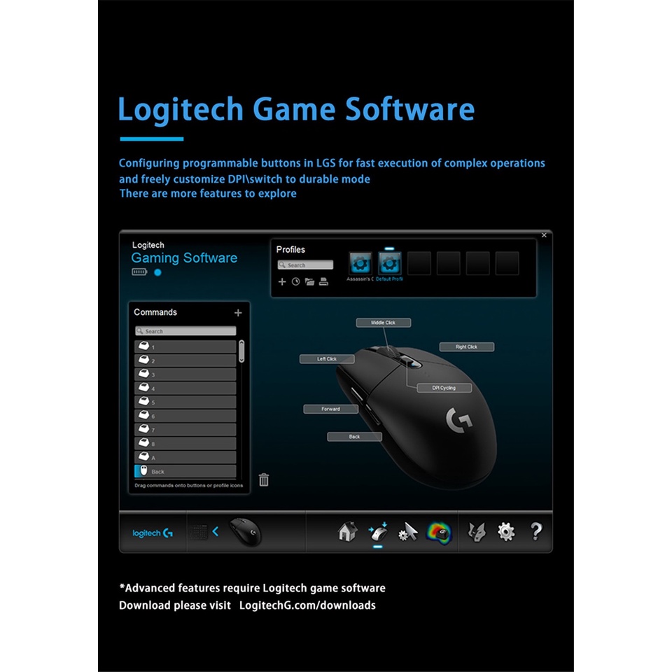Chuột Bluetooth Không Dây Logitech G304 12000 DPI