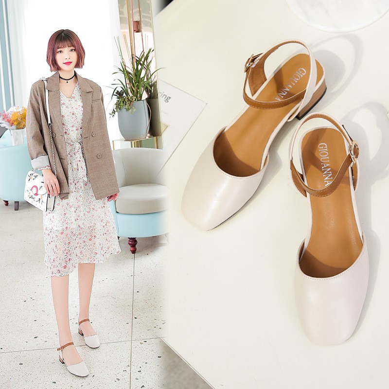 (FULL BOX) giày sandal cao gót nữ màu kem, giày nữ | BigBuy360 - bigbuy360.vn