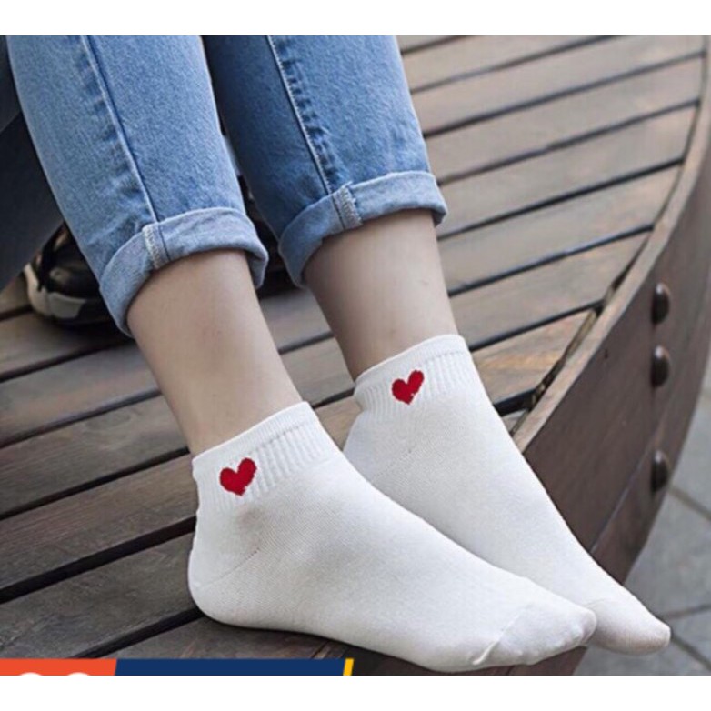 [ Combo 5] Tất , vớ nam nữ Hàn Quốc cổ TIM, chống hôi chân cotton co giãn 4 chiều, chất liệu mềm mịn ko bai xù.